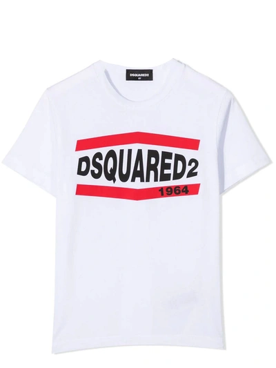 Shop Dsquared2 White Cotton T-shirt In Bianco