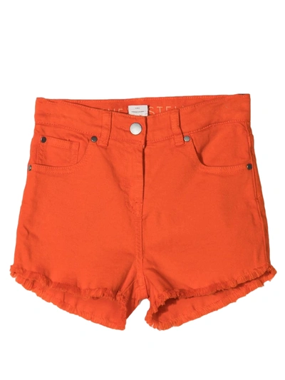 Shop Stella Mccartney Orange Stretch Cotton Shorts In Arancio