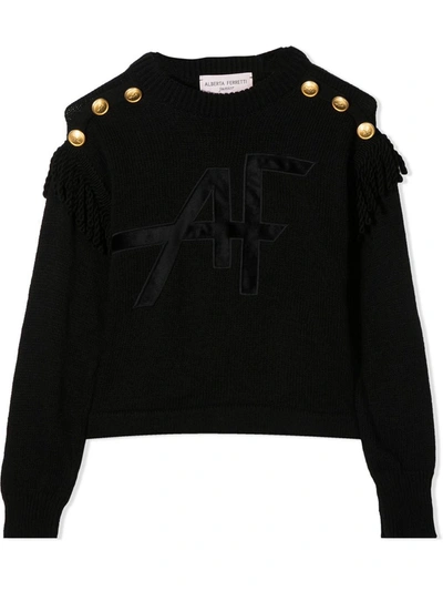 Shop Alberta Ferretti Black Alpaca-wool Blend Jumper In Nero