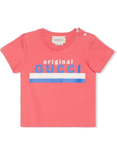Shop Gucci Baby Original  Cotton T-shirt In Fragola