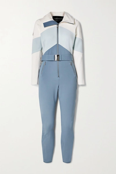 Shop Cordova Alta Belted Color-block Ski Suit In Blue