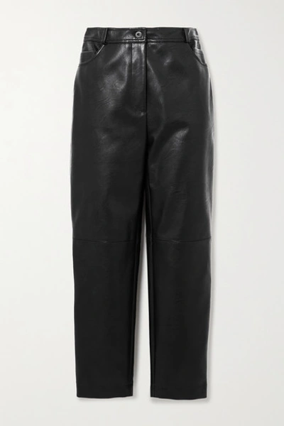 Shop Stella Mccartney + Net Sustain Hailey Vegetarian Leather Straight-leg Pants In Black