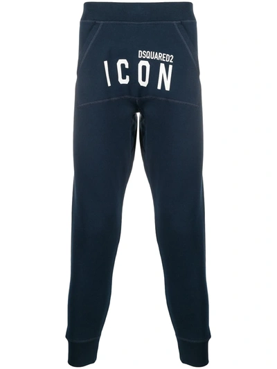 Shop Dsquared2 Icon Logo-print Track Pants In Blue