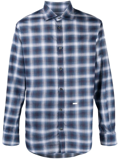 Shop Dsquared2 Plaid Button-front Shirt In Blue