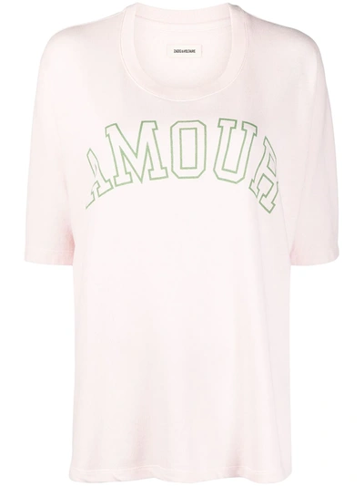 Shop Zadig & Voltaire Portland Amour T-shirt In Pink