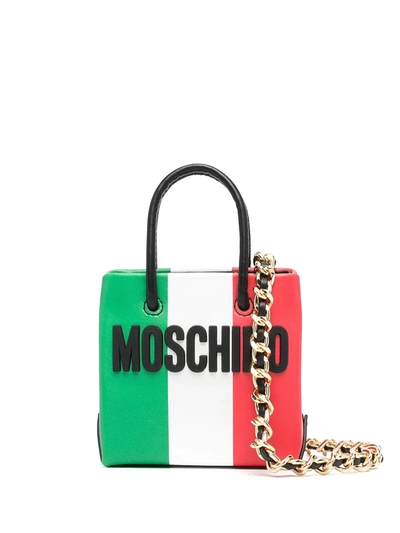 Shop Moschino Slogan-print Mini Bag In White