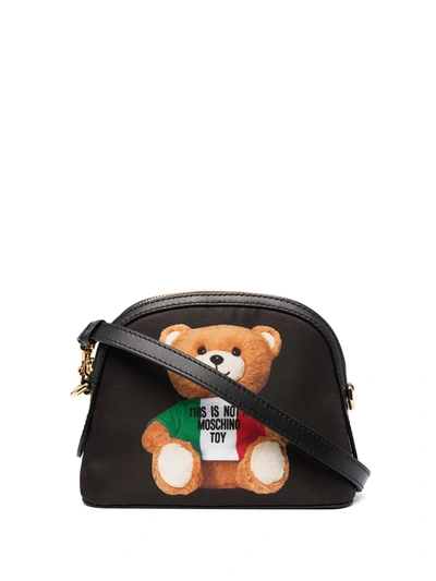 Shop Moschino Teddy Bear-print Shoulder Bag In Black
