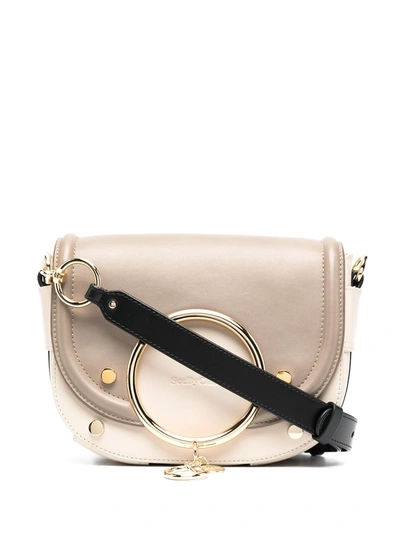 Shop See By Chloé Mara Leather Cross Body Bag In Neutrals