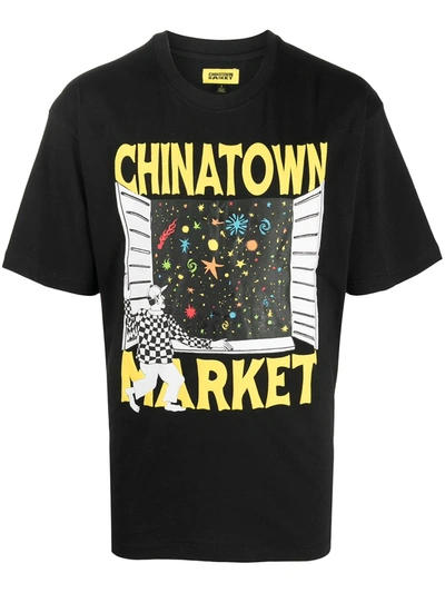 Shop Chinatown Market Graphic-style Print T-shirt In Black