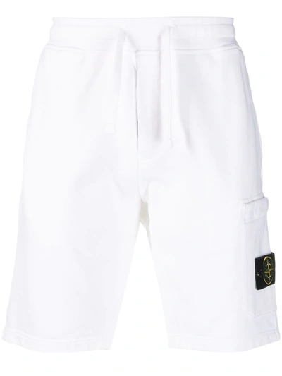 Shop Stone Island Logo-patch Cotton Track Shorts In White