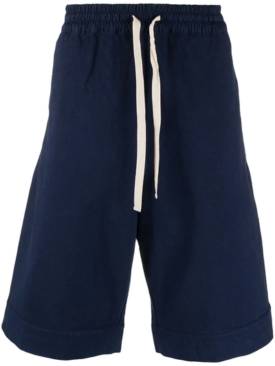 Shop Jil Sander Knee-length Cotton Deck Shorts In Blue