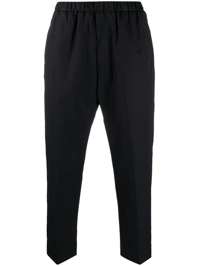 Shop Jil Sander Tailored Cotton Trousers In Black