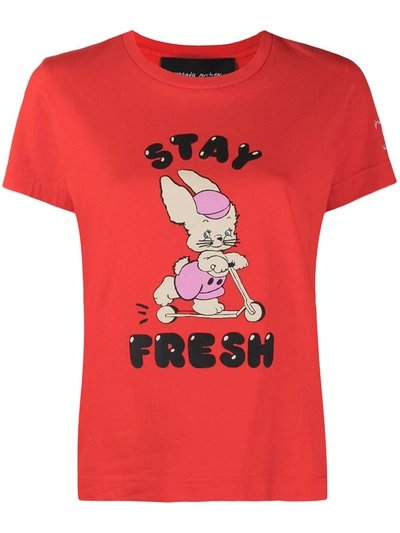 Shop Marc Jacobs Stay Fresh Slogan Print T-shirt In Red