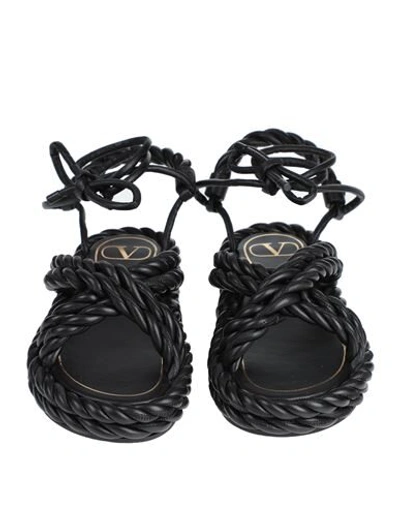 Valentino Garavani Woman Sandals Black Size 6 Leather In Black