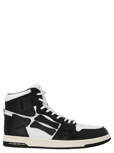 Shop Amiri Skel Top Hi Shoes In Black & White