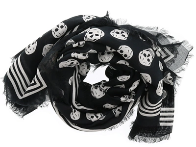 Shop Alexander Mcqueen Skull Foulard In Black