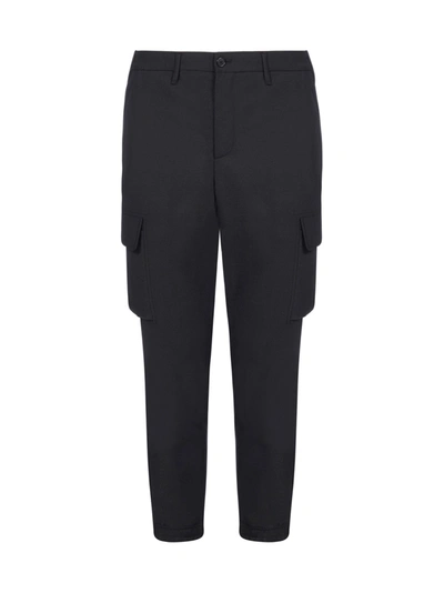 Shop Neil Barrett Travel Skinny Wool-blend Trousers In Black