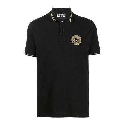 Shop Versace Jeans Couture Versace Polo Uomo Nera In Nero