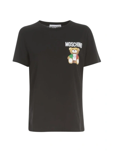 Shop Moschino T-shirt Teddy In Fantasia Nero