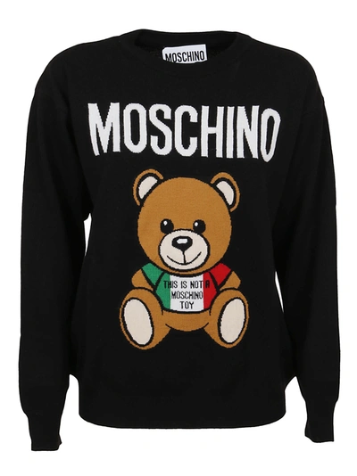 Shop Moschino Sweater In Fantasia Nero