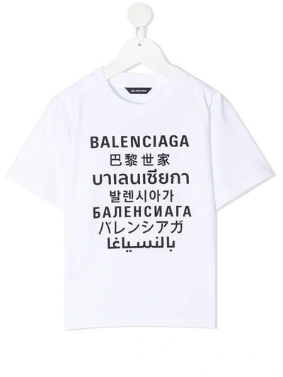 Shop Balenciaga Logo-print T-shirt In White