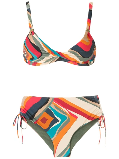 Shop Lygia & Nanny Marcela Printed Bikini Set In Multicolour