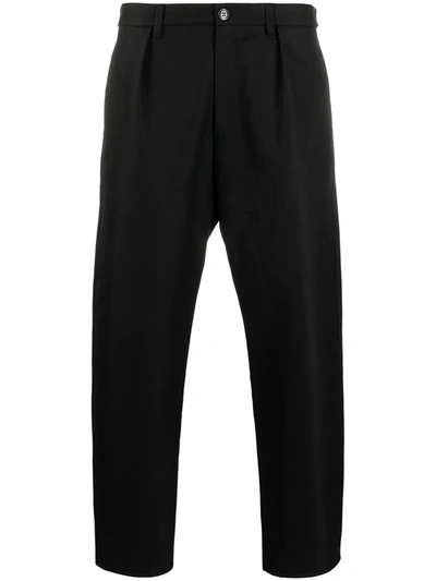 Shop Valentino Straight-leg Cropped Trousers In Black