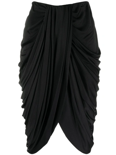 Shop Isabel Marant Drape-detail High-waisted Skirt In Black