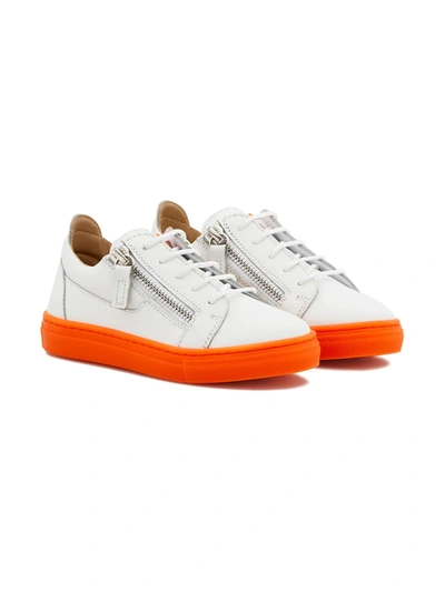 Shop Giuseppe Junior Two-tone Low-top Sneakers In White
