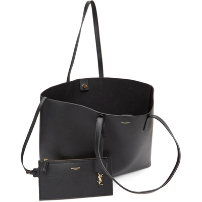 Shop Saint Laurent Black East/west Shopping Tote In 1000 Black