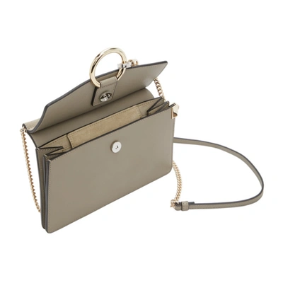 Shop Chloé Grey Mini Faye Bag In 23w Mottygr