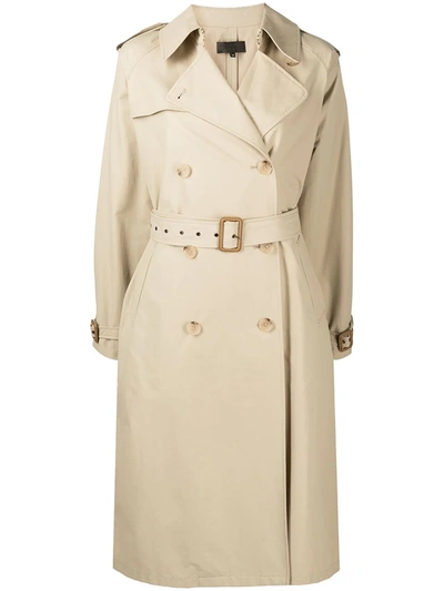 Shop Nili Lotan Double-breasted Trench Coat In Neutrals