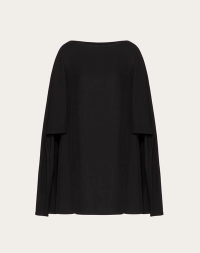 Shop Valentino Short Cady Couture Dress In Black