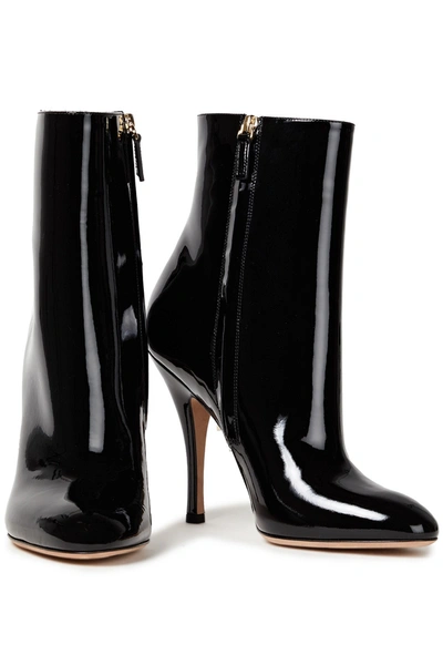 Shop Valentino Patent-leather Boots In Black