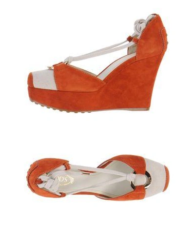 Shop Tod's Sandals In Rust