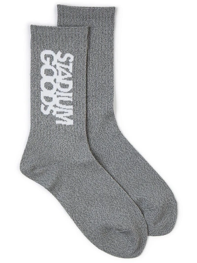 Shop Stadium Goods Logo "reflective" Crew Socks In Grey