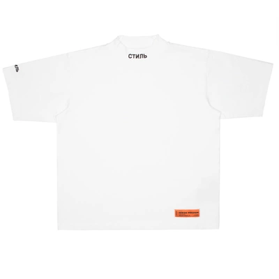 Shop Heron Preston Ss Turtleneck T-shirt Ctnmb In White