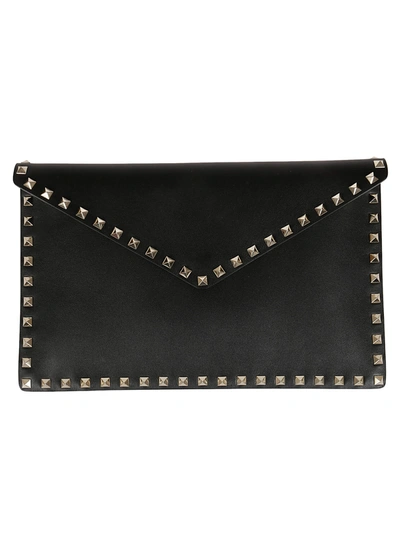 Shop Valentino Large Flat Pouch In No Nero