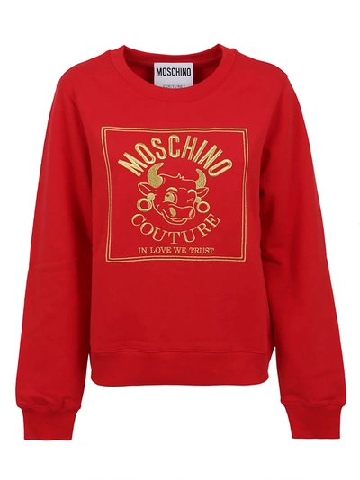 Shop Moschino Sweatshirt In Fantasia Rosso