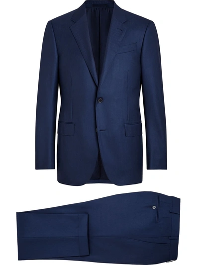 Shop Ermenegildo Zegna Single-breasted Trouser Suit In Blue