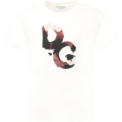 Shop Dolce & Gabbana White T-shirt For Kids With Logo