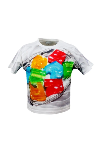 Shop Burberry Short Sleeve Crewneck T-shirt With Sweets Print In White