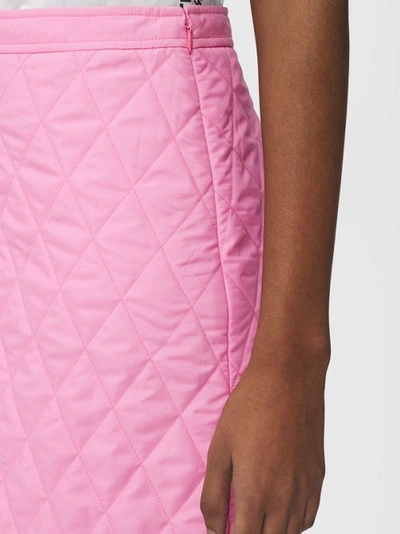 Shop Burberry Diamond Quilted Skirt In Bubblegum Pink