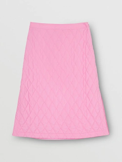 Shop Burberry Diamond Quilted Skirt In Bubblegum Pink