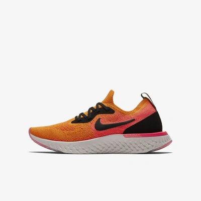 Shop Nike Epic React Flyknit 1 Big Kids' Running Shoe (copper Flash) - Clearance Sale In Copper Flash,flash Crimson,moon Particle,black