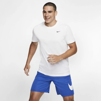 Shop Nike Men's Dri-fit Fitness T-shirt In White