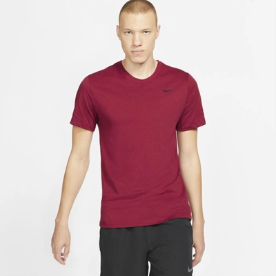Shop Nike Dri-fit Men's Training T-shirt In Team Red,black