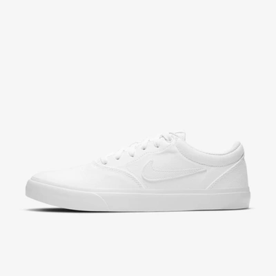 Shop Nike Sb Charge Canvas Skate Shoe In White,white,white