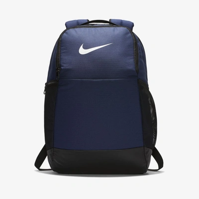 Shop Nike Brasilia Training Backpack In Midnight Navy,black,white