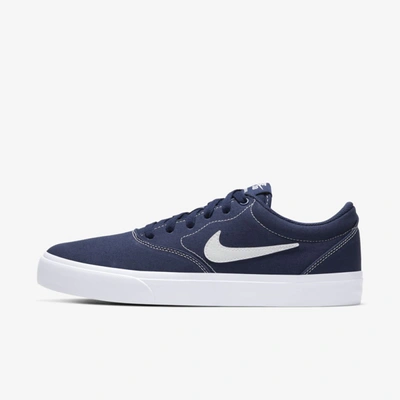 Shop Nike Sb Charge Canvas Skate Shoe In Midnight Navy,midnight Navy,black,white